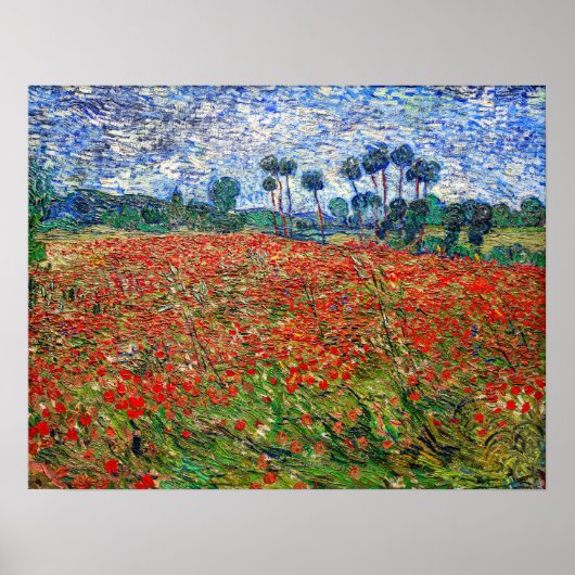 Poster Vincent van Gogh - Poppy Field (Devant)
