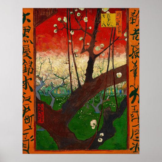 Poster Vincent van Gogh - Prunier en fleurs (Devant)