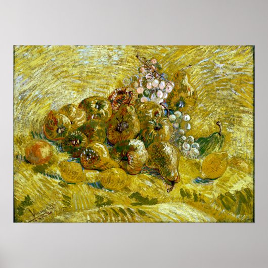 Poster Vincent van Gogh Quinces, citrons, poires et raisi (Devant)