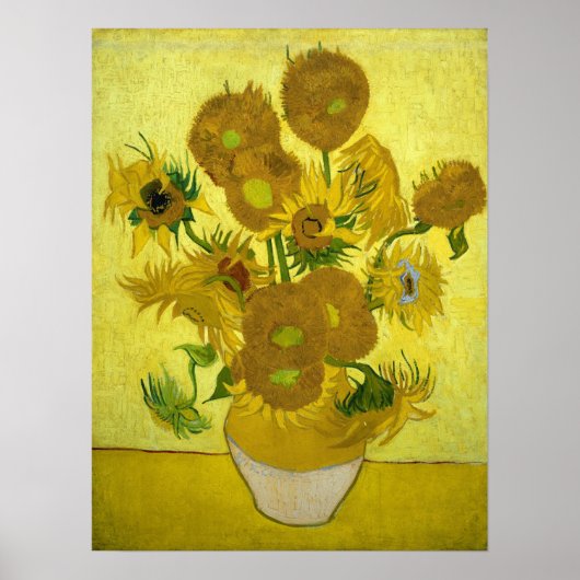 Poster Vincent Van Gogh Quinze Tournesols Dans Un Vase (Devant)