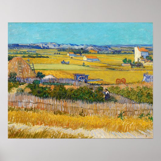 Poster Vincent van Gogh - Récolte à La Crau (Devant)