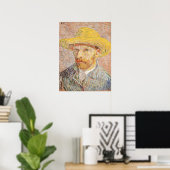 Poster Vincent van Gogh Self-Portrait Paille Casquette ro (Bureau à domicile)