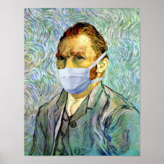Poster Vincent Van Gogh Self Portrait With Mask Spoof