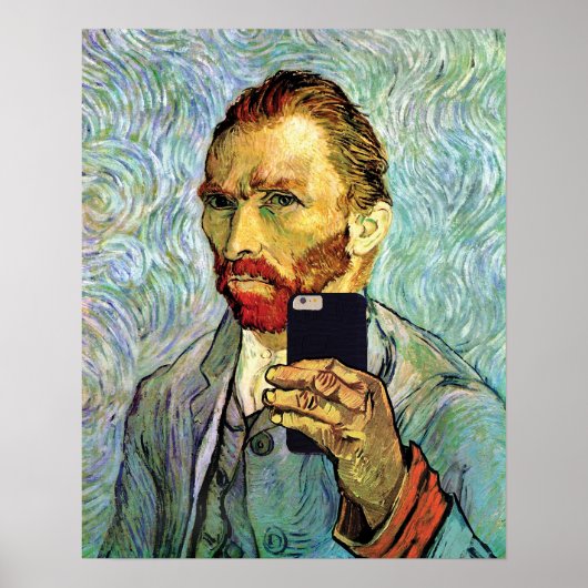 Poster Vincent Van Gogh Selfie Cellphone Autoportrait (Devant)