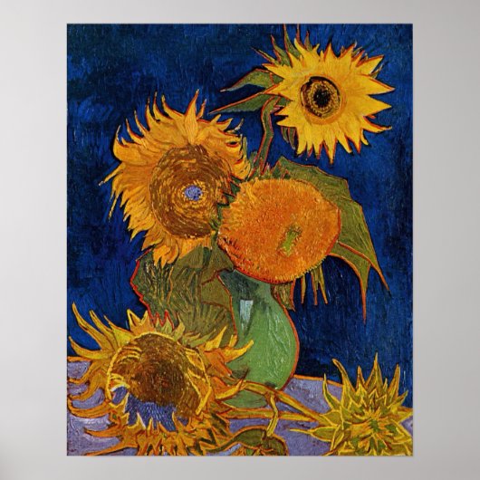 Poster Vincent van Gogh Six Sunflowers GalleryHD Art (Devant)