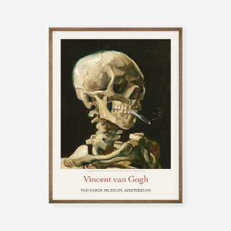 Poster Vincent Van Gogh Skeleton Burning Cigarette Skull