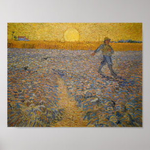 Poster Vincent Van Gogh Sower à Sunset Art Peinture