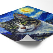 Poster Vincent Van Gogh Starry Night Cat Portrait (Coin)