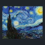 Poster Vincent Van Gogh Starry Nuit Vintage Art<br><div class="desc">Vincent Van Gogh Starry Nuit Art Vintage Poster</div>