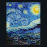 Poster Vincent Van Gogh Starry Nuit Vintage Art<br><div class="desc">Vincent Van Gogh Starry Nuit Art Vintage Poster</div>