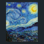 Poster Vincent Van Gogh Starry Nuit Vintage Art<br><div class="desc">Vincent Van Gogh Starry Nuit Art Vintage Poster</div>