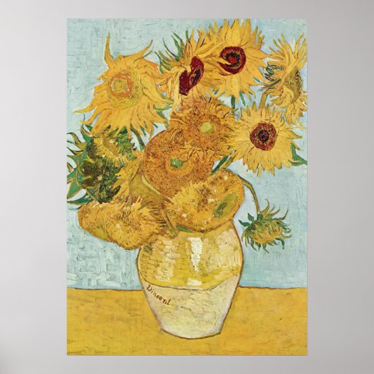 Poster Vincent Van Gogh Sunflower Vase (Devant)