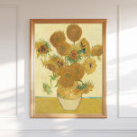 Poster Vincent Van Gogh Sunflowers 1888 Vintage Floral<br><div class="desc">Cet imprimé d'art présente Sunflower (Quatrième version,  1888) de Vincent van Gogh — l'un des tableaux floraux les plus emblématiques de l'histoire de l'art. numériquement restaurée et imprimée en haute résolution (300 DPI),  cette reproduction de qualité musée met en valeur la couleur vive et le brossage dynamique de l'original.</div>