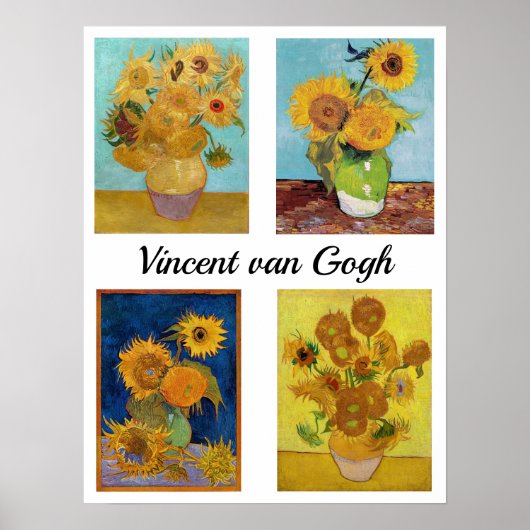 Poster Vincent Van Gogh Sunflowers Serie (Devant)