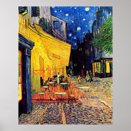 Poster Vincent van Gogh - terrasse de café aux beaux-arts (Devant)