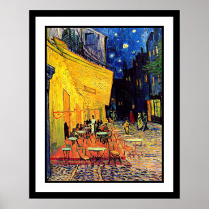 Poster Vincent Van Gogh - Terrasse de café la nuit Beaux-