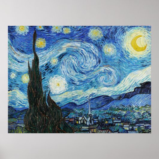 Poster Vincent van Gogh The Starry Night Art Imprimer Ret (Devant)