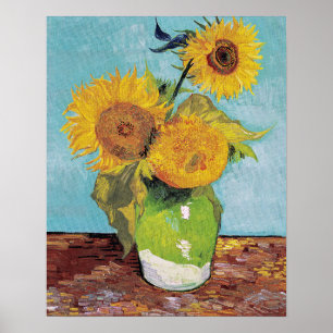 Poster Vincent Van Gogh - Trois tournesols dans un vase