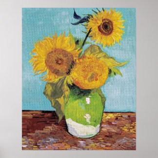 Poster Vincent Van Gogh - Trois tournesols dans un vase