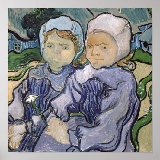 Poster Vincent van Gogh | Two Little Girls, 1890 (Devant)