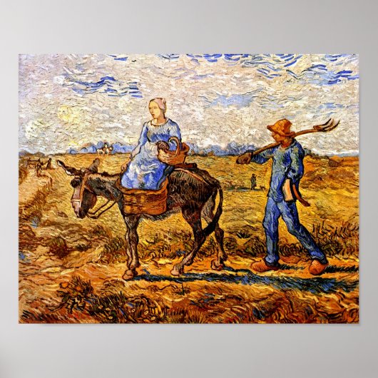 Poster Vincent Van Gogh - Un Couple Paysan Va Travailler (Devant)