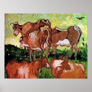 Poster Vincent Van Gogh - Vaches (D'après Jordaens) Beaux