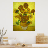 Poster Vincent van Gogh - Vase 12 Tournesols (Cuisine)