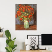 Poster Vincent van Gogh Vase à vie morte avec des pavots (Bureau à domicile)