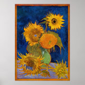 Poster Vincent van Gogh - Vase avec cinq tournesols (Devant)