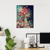 Poster Vincent Van Gogh - Vase avec des pavots, des fleur (Bureau à domicile)