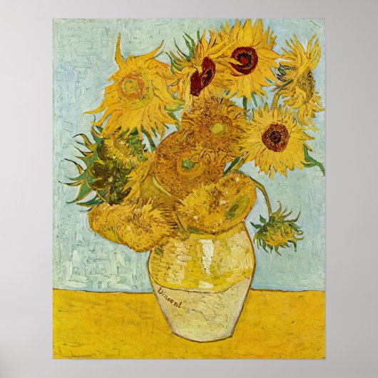 Poster Vincent Van Gogh - Vase avec douze tournesols (Devant)