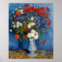Vincent van Gogh - Vase avec fleurs bleues et coqu