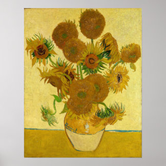 Poster Vincent van Gogh - Vase avec quinze tournesols