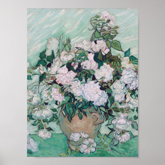 Poster Vincent Van Gogh - Vase avec Rose, 1890 (Devant)