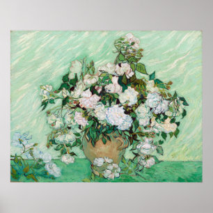 Poster Vincent van Gogh Vase avec roses roses roses