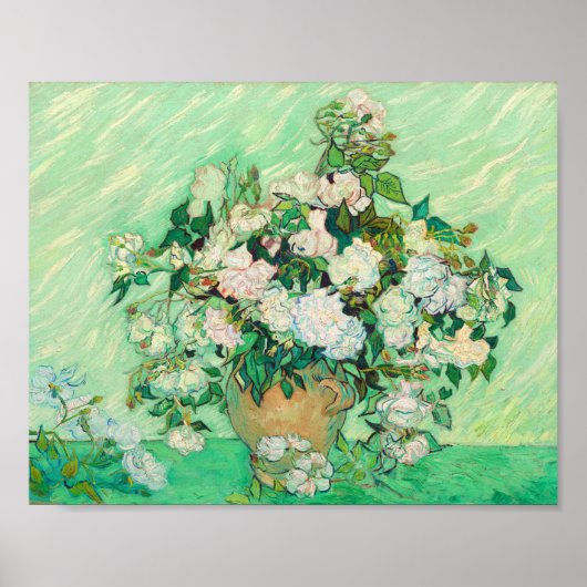 Poster Vincent Van Gogh Vase avec roses roses roses roses (Devant)