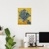 Poster Vincent van Gogh - Vase with Irises (Bureau à domicile)