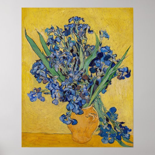 Poster Vincent van Gogh - Vase with Irises (Devant)