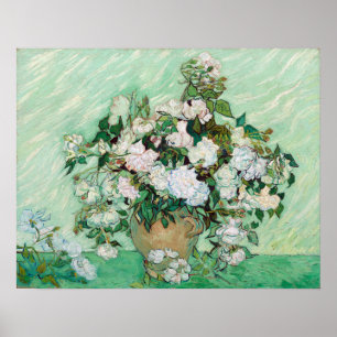 Poster Vincent van Gogh Vase with Pink Roses