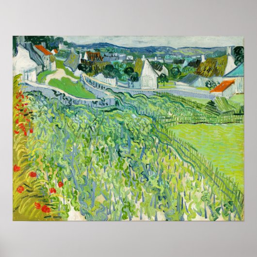 Poster Vincent van Gogh - Vignobles à Auvers (Devant)