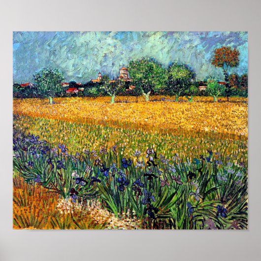 Poster Vincent Van Gogh - Vue d'Arles avec des iris (Devant)