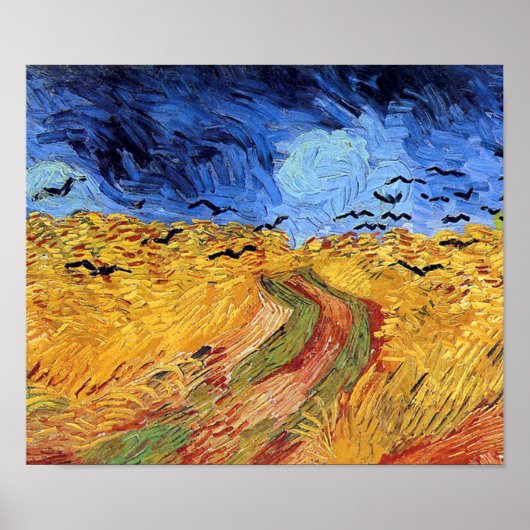 Poster Vincent Van Gogh - Wheat Field with Black Crows (Devant)
