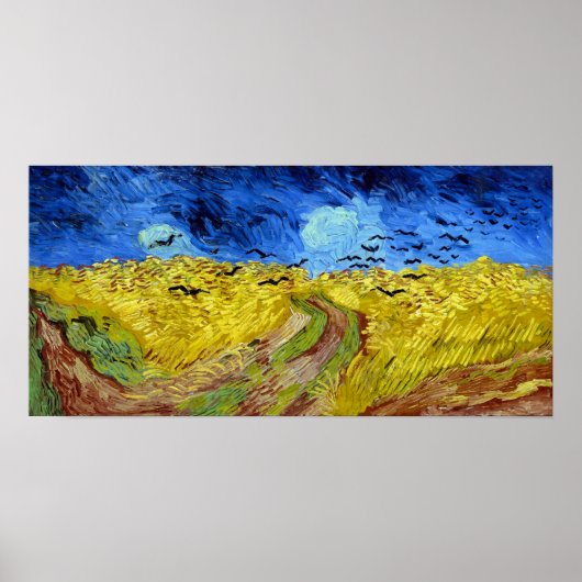 Poster Vincent van Gogh Wheatfield avec des corbeaux (Devant)