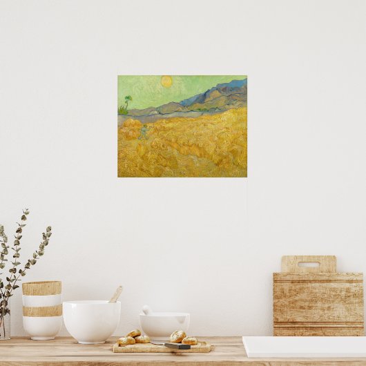Poster Vincent van Gogh - Wheatfield avec une Faucheuse (Cuisine)
