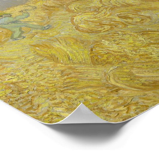 Poster Vincent van Gogh - Wheatfield avec une Faucheuse (Coin)