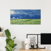 Poster Vincent van Gogh Wheatfield sous les nuages de ton (Bureau à domicile)