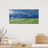 Poster Vincent van Gogh Wheatfield sous les nuages de ton (Cuisine)