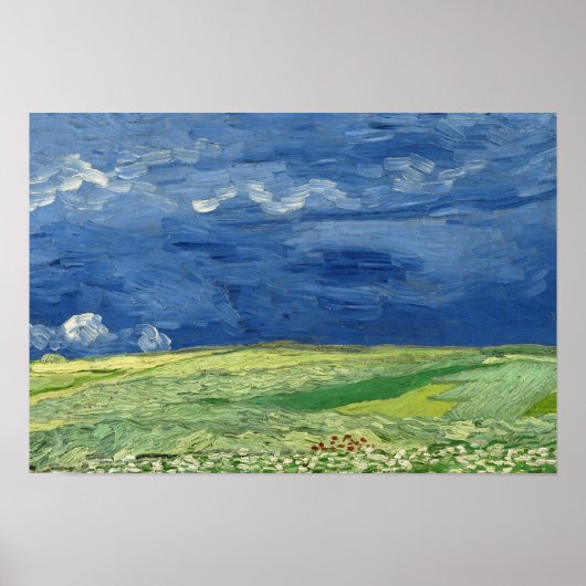 Poster Vincent van Gogh - Wheatfield sous Thundernuds (Devant)