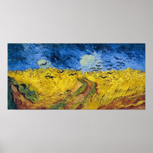 Poster Vincent van Gogh - Wheatfield with Crows (Devant)