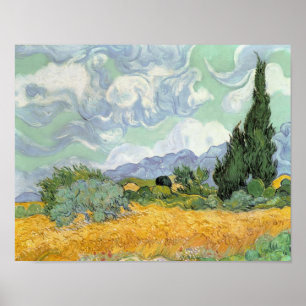 Poster Vincent van Gogh   Wheatfield with Cypresses, 1889